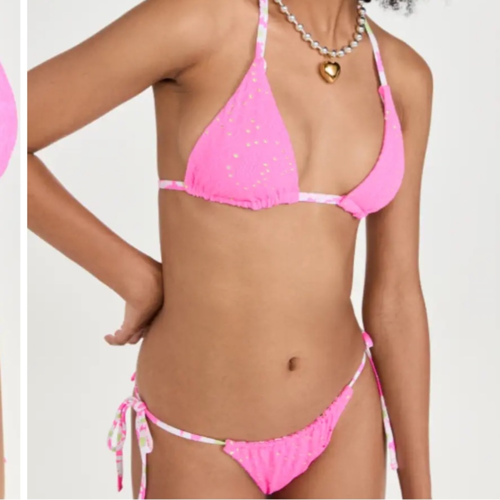 {LoveShackFancy x Hurley} Brand New Cotton Candy Reversible Eyelet Bikini SET - Picture 7 of 16